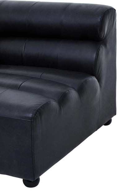 Bath Antique Black Modular Leather Sofa (left-hand)
