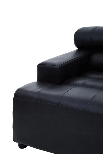 Bath Antique Black Modular Leather Sofa (left-hand)
