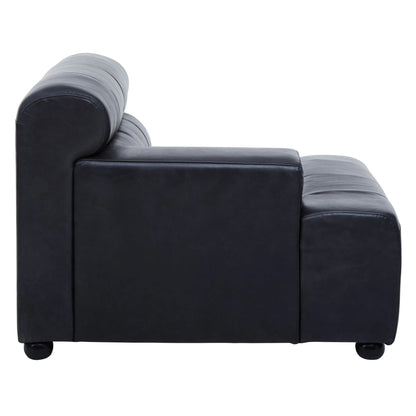 Bath Antique Black Modular Leather Sofa (left-hand)