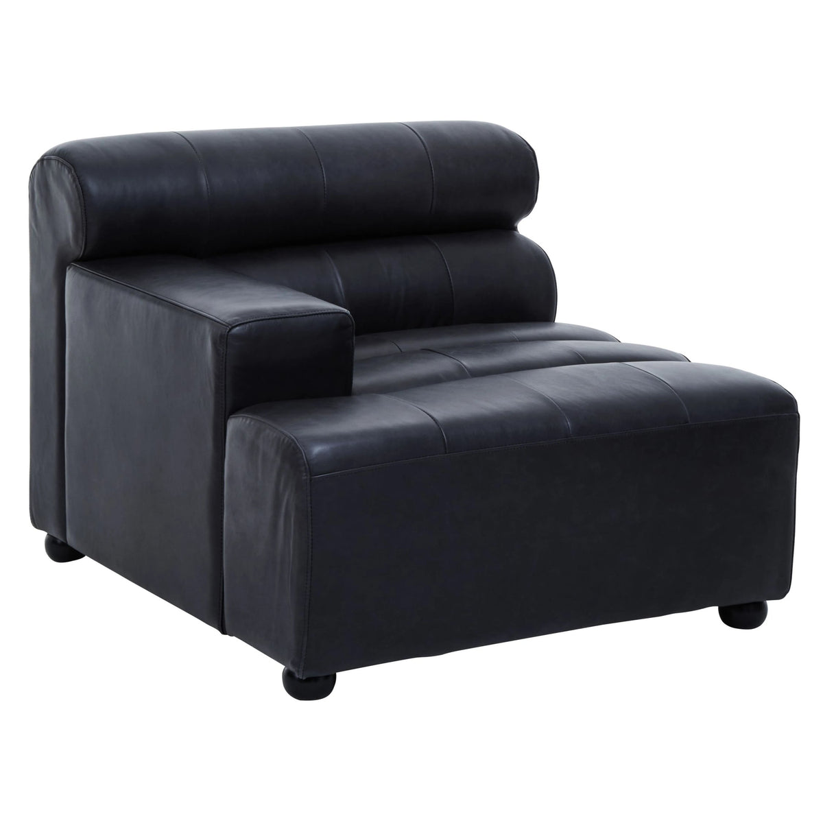 Bath Antique Black Modular Leather Sofa (left-hand)