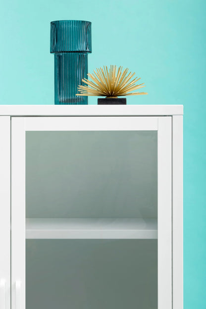 Cambridge Two Door Metal Cabinet with Glass Doors 