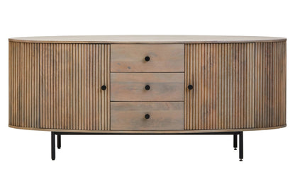 Stirling Two Door Three Drawer Grey Mango Wood Sideboard