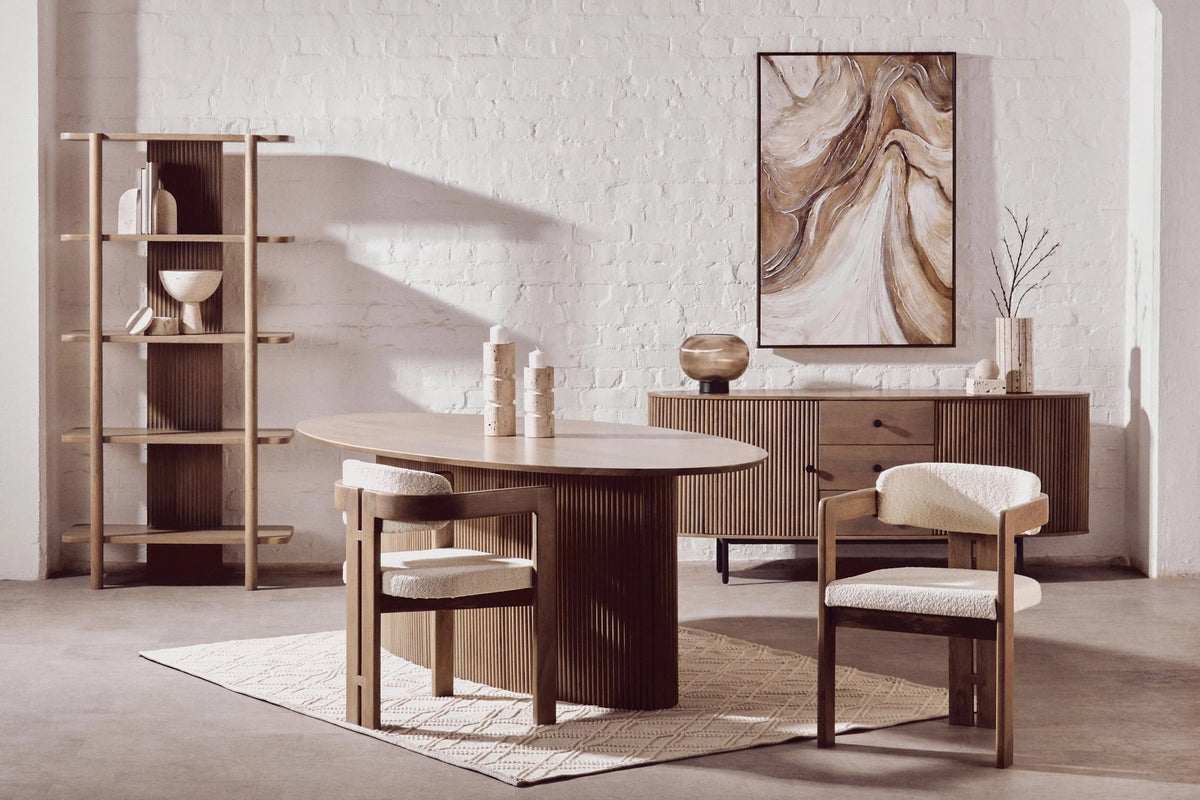 Stirling Two Door Three Drawer Grey Mango Wood Sideboard