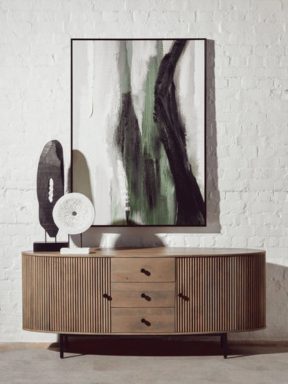 Stirling Two Door Three Drawer Grey Mango Wood Sideboard