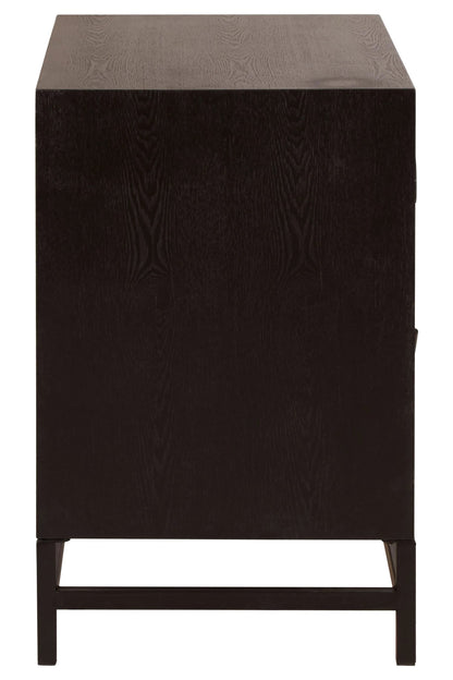 Canterbury Rustic Chevron and Black 2 Drawer Bedside Table