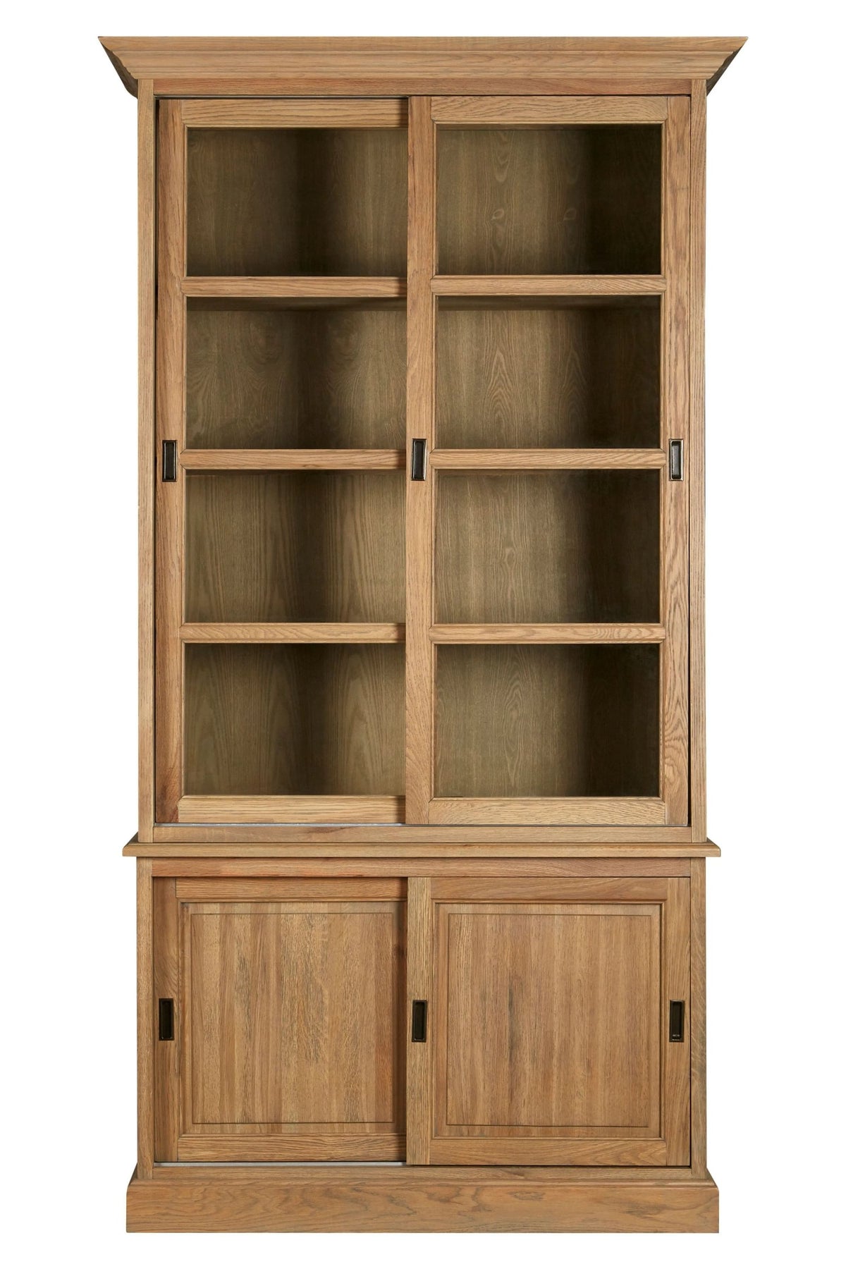 Cannes Oak Wood Tall Cabinet with Washed Grey Finish