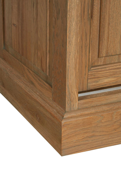 Cannes Oak Wood Tall Cabinet with Washed Grey Finish