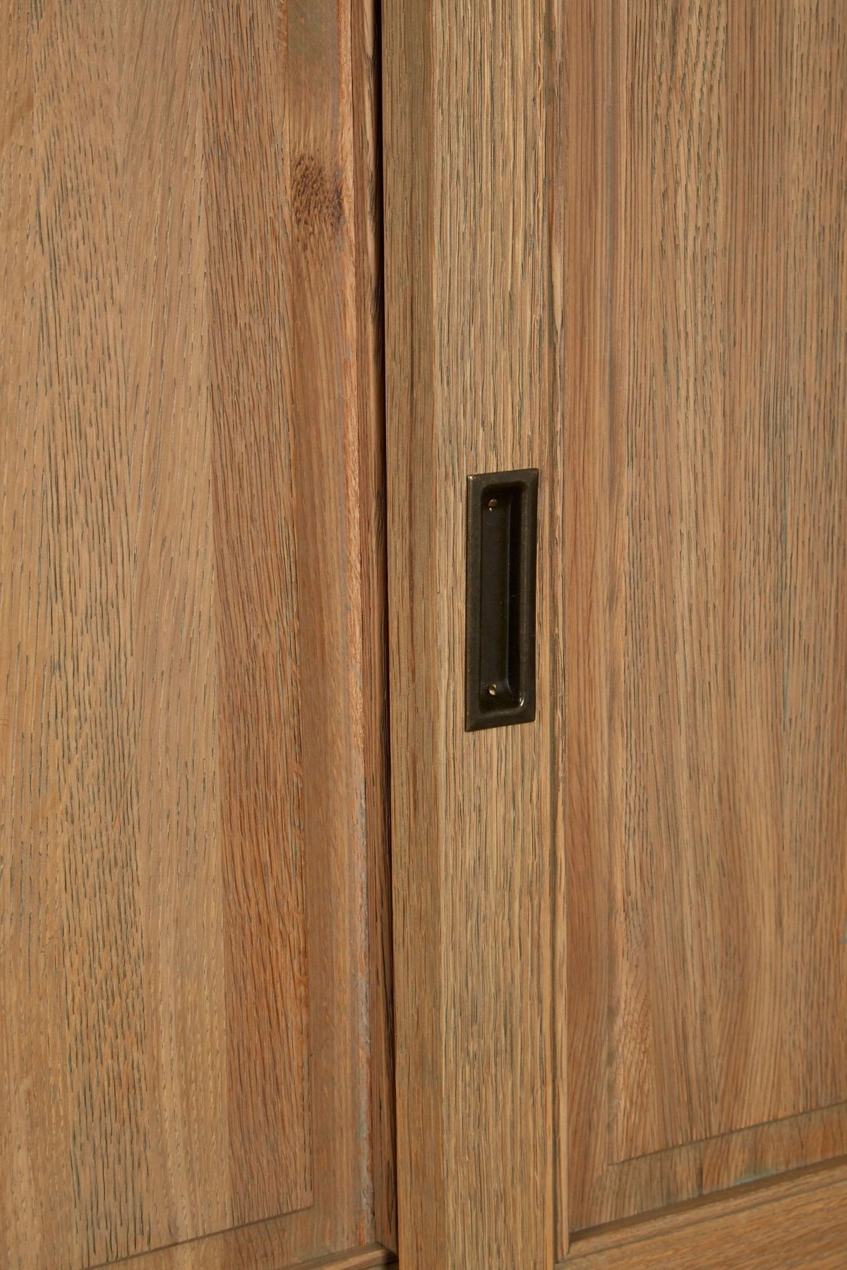 Cannes Oak Wood Tall Cabinet with Washed Grey Finish