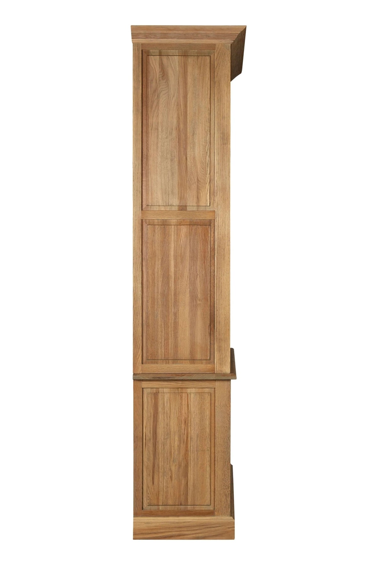 Cannes Oak Wood Tall Cabinet with Washed Grey Finish