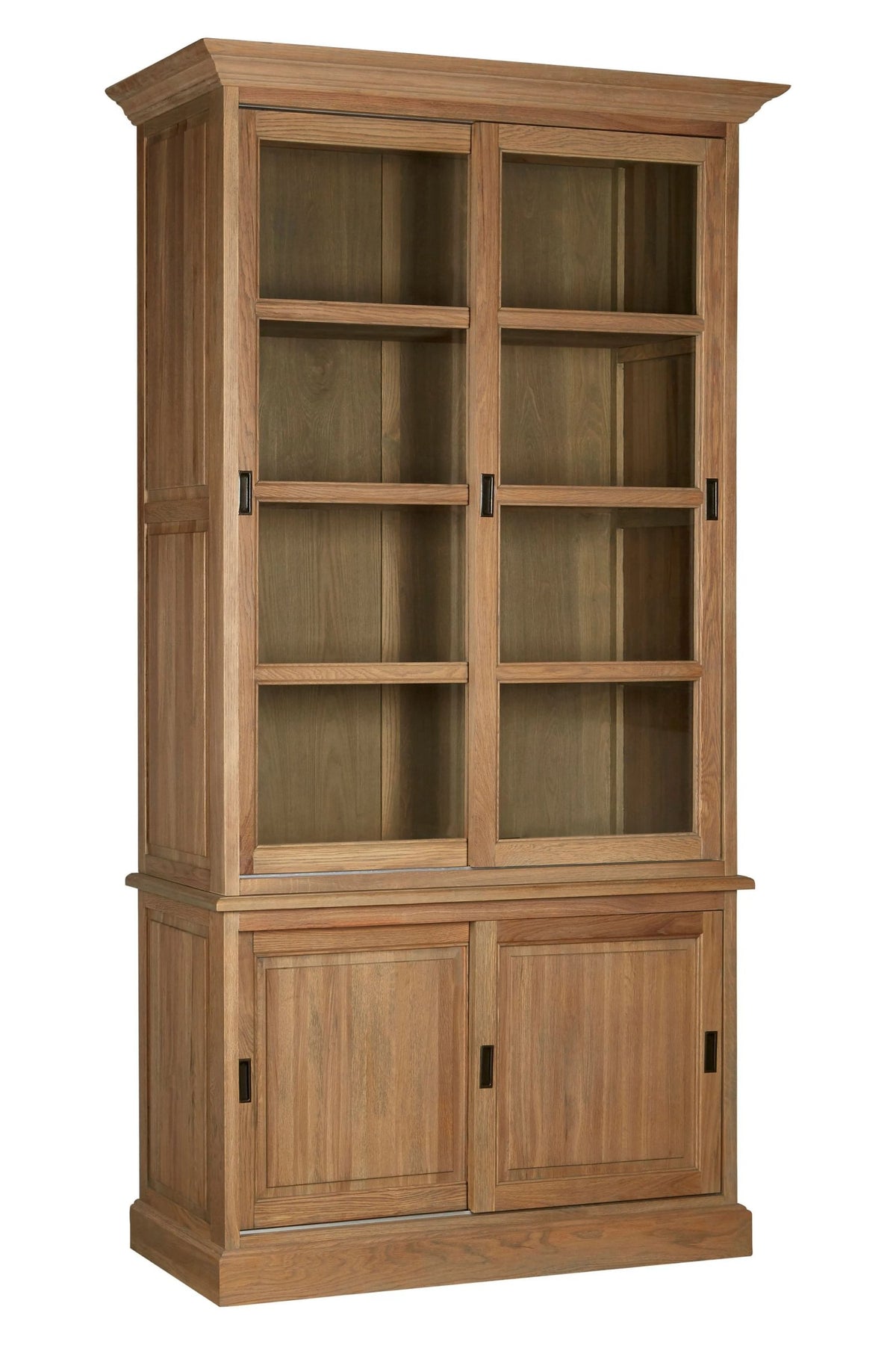 Cannes Oak Wood Tall Cabinet with Washed Grey Finish