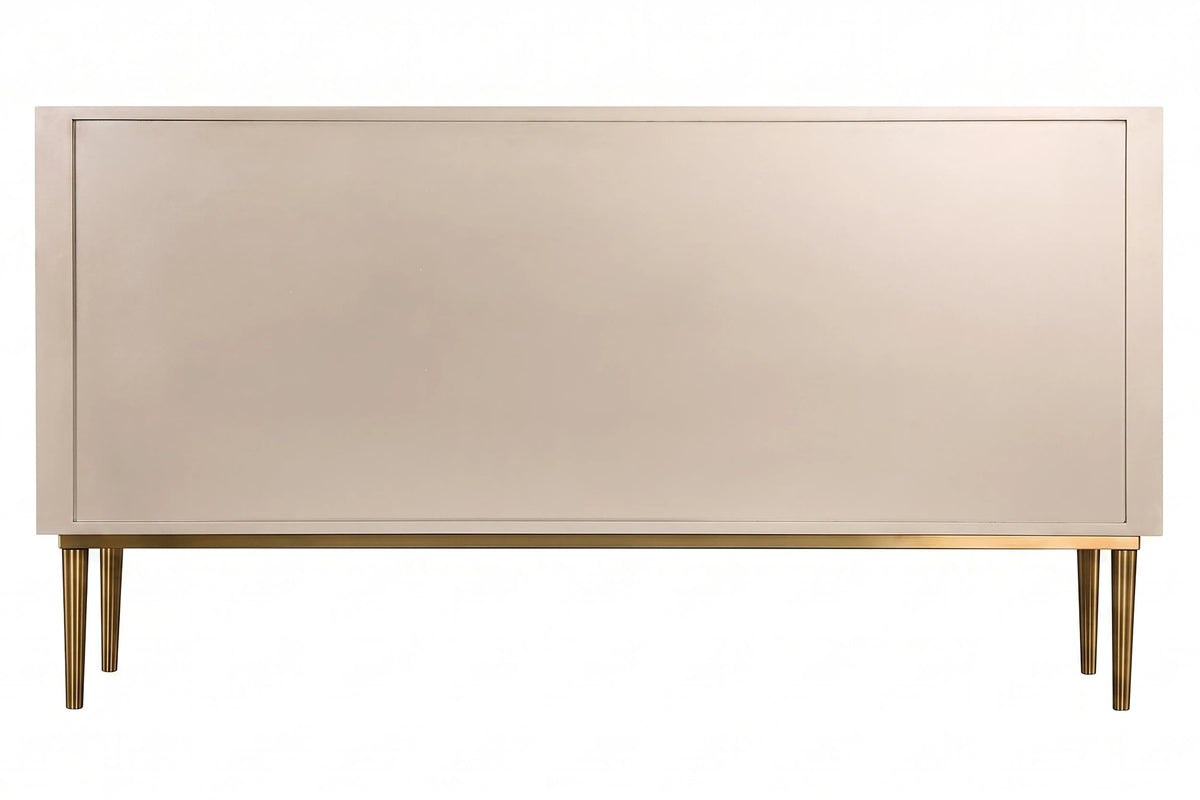 Portree Champagne Gold Finish Three Door Flute Detail Sideboard
