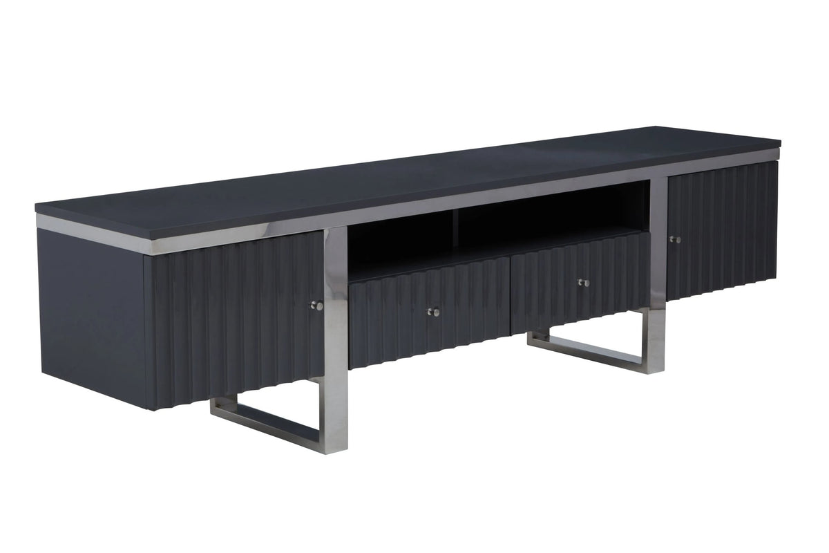 Sandringham Grey Gloss Finish Media Unit