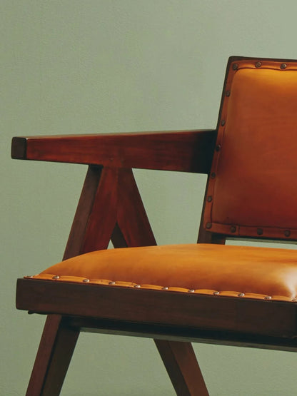 Carlton Tan Leather Dining Chair
