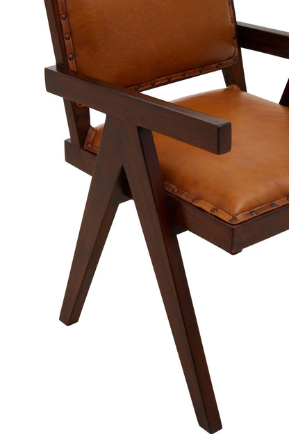 Carlton Tan Leather Dining Chair