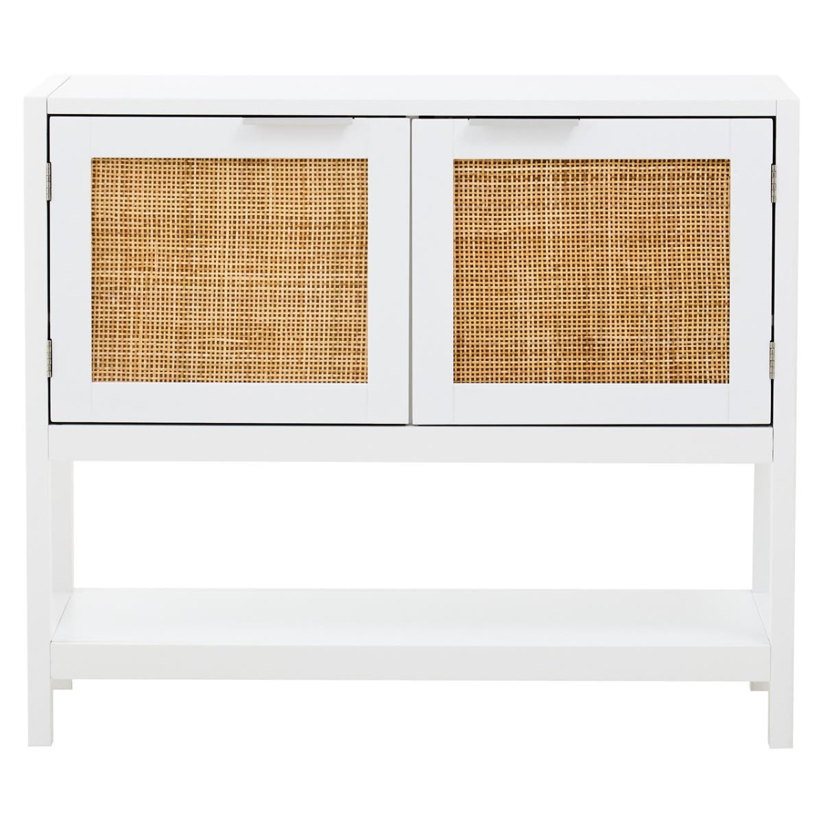 Como White Rattan Two Drawer Side Cabinet