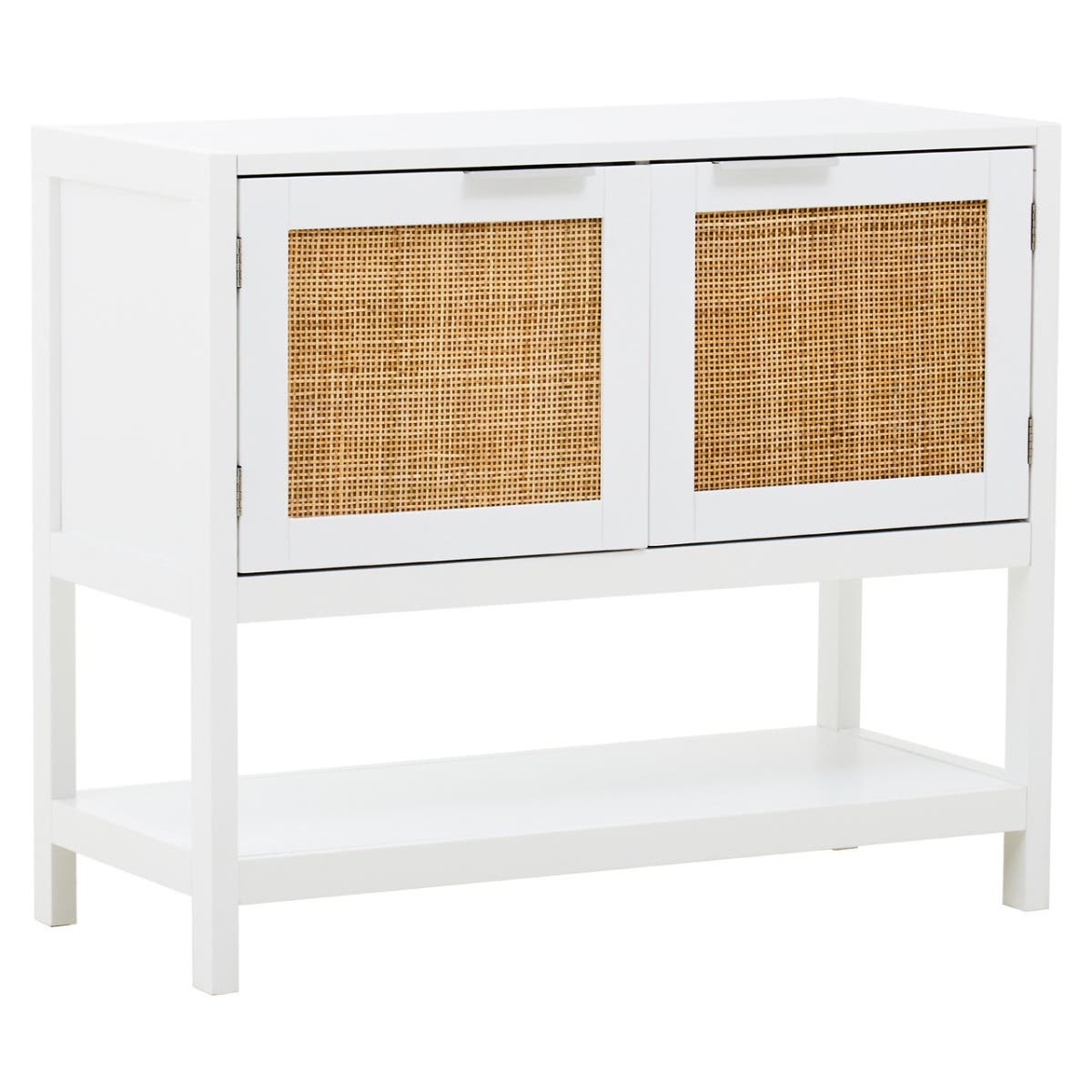 Como White Rattan Two Drawer Side Cabinet