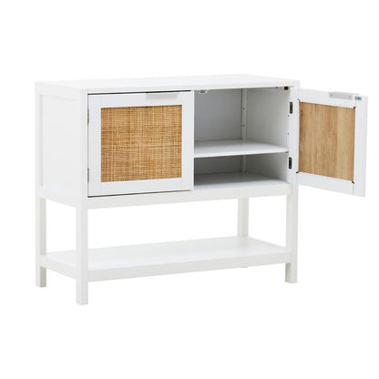 Como White Rattan Two Drawer Side Cabinet