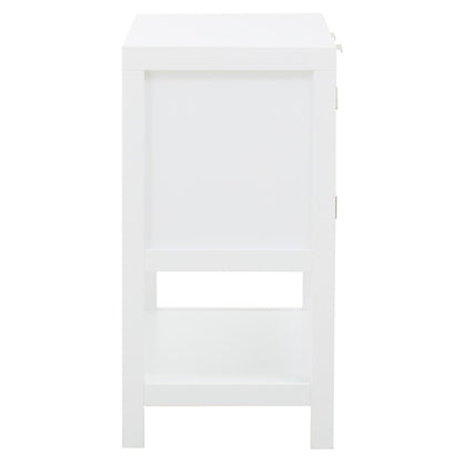 Como White Rattan Two Drawer Side Cabinet