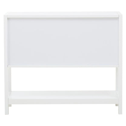Como White Rattan Two Drawer Side Cabinet