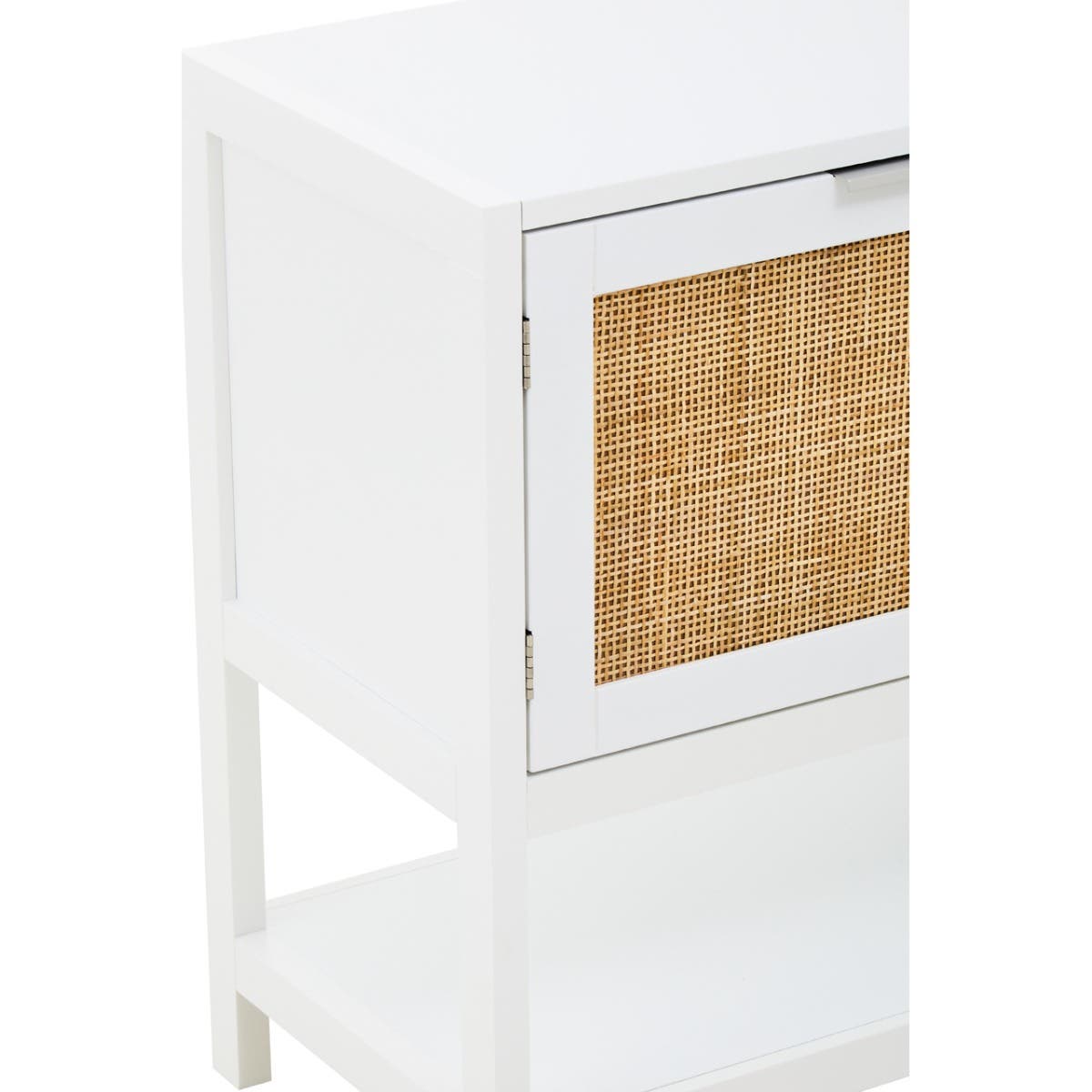Como White Rattan Two Drawer Side Cabinet