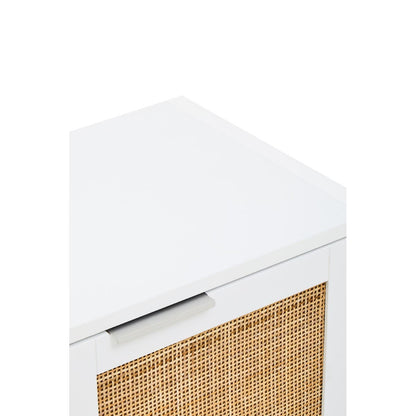 Como White Rattan Two Drawer Side Cabinet