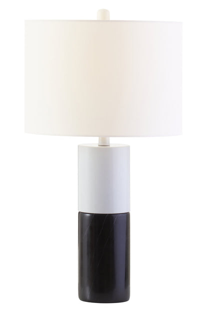 Milan Black and White Marble Table Lamp