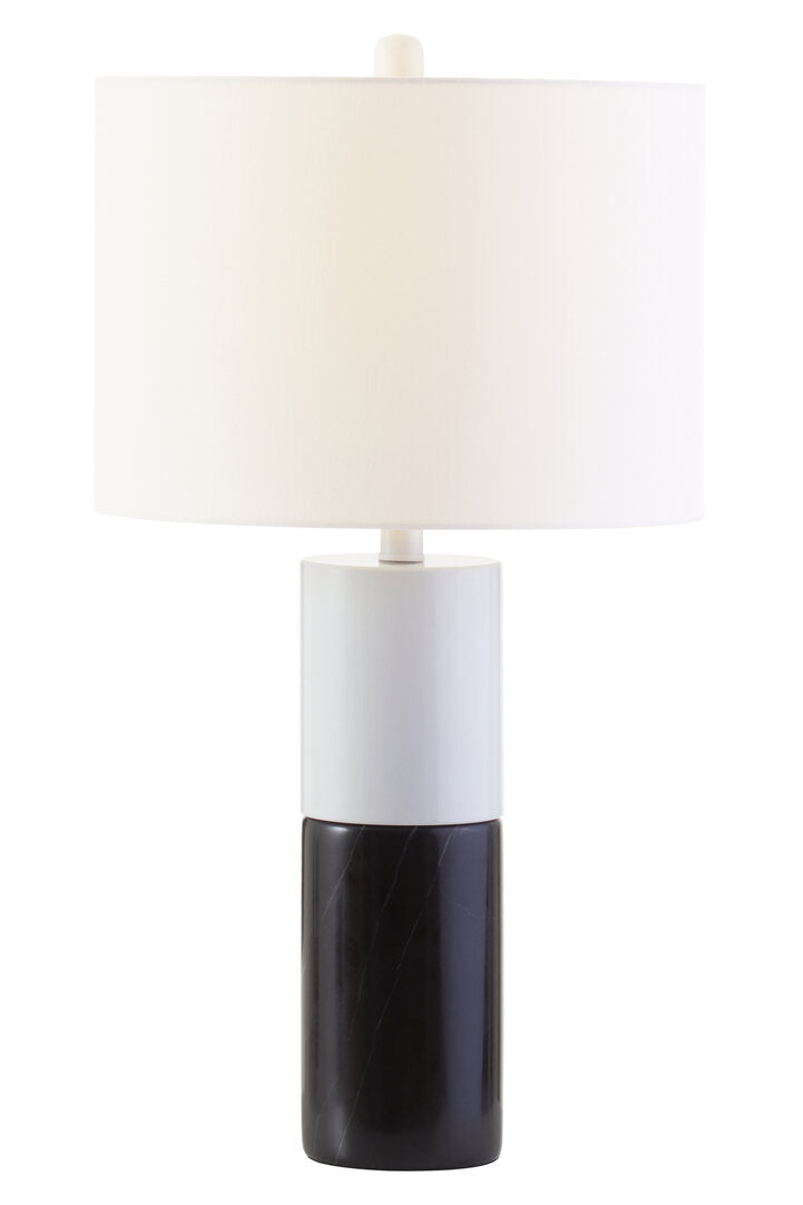 Milan Black and White Marble Table Lamp