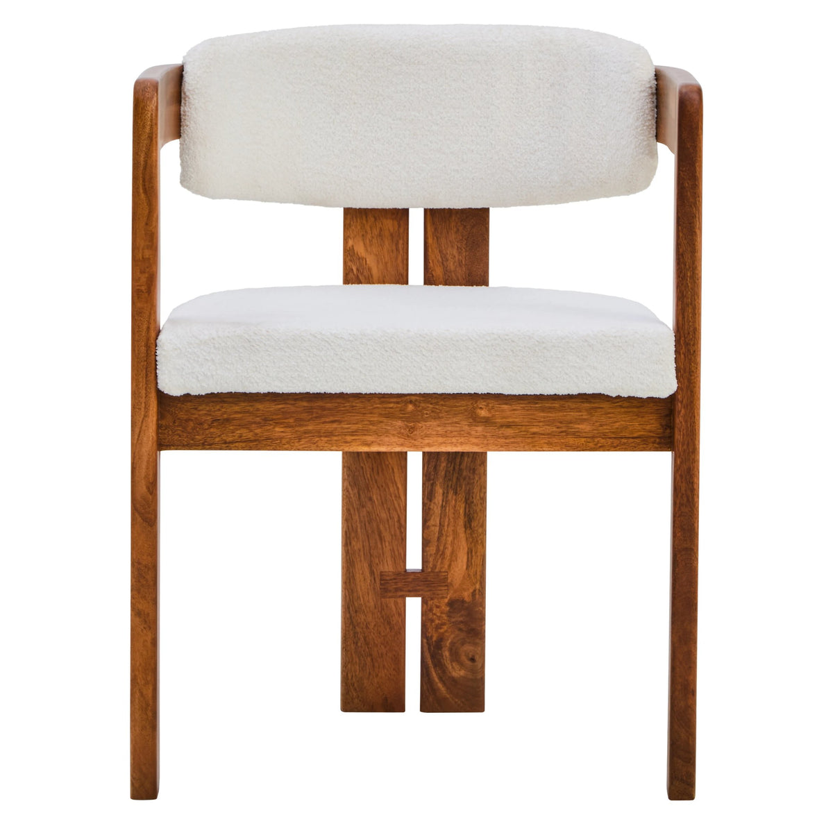 Stirling Boucle Fabric and Mango Wood Dining Chair