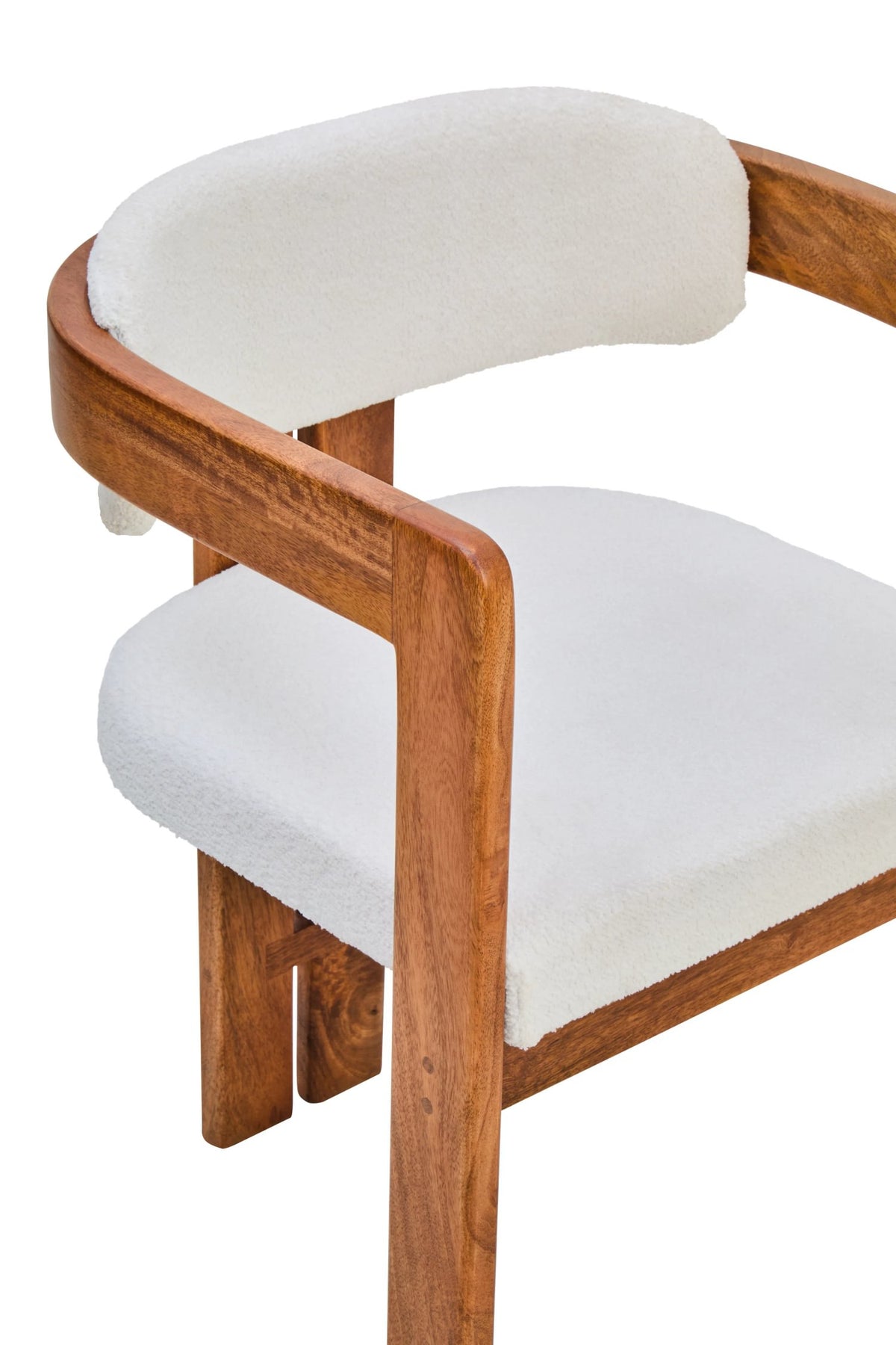 Stirling Boucle Fabric and Mango Wood Dining Chair