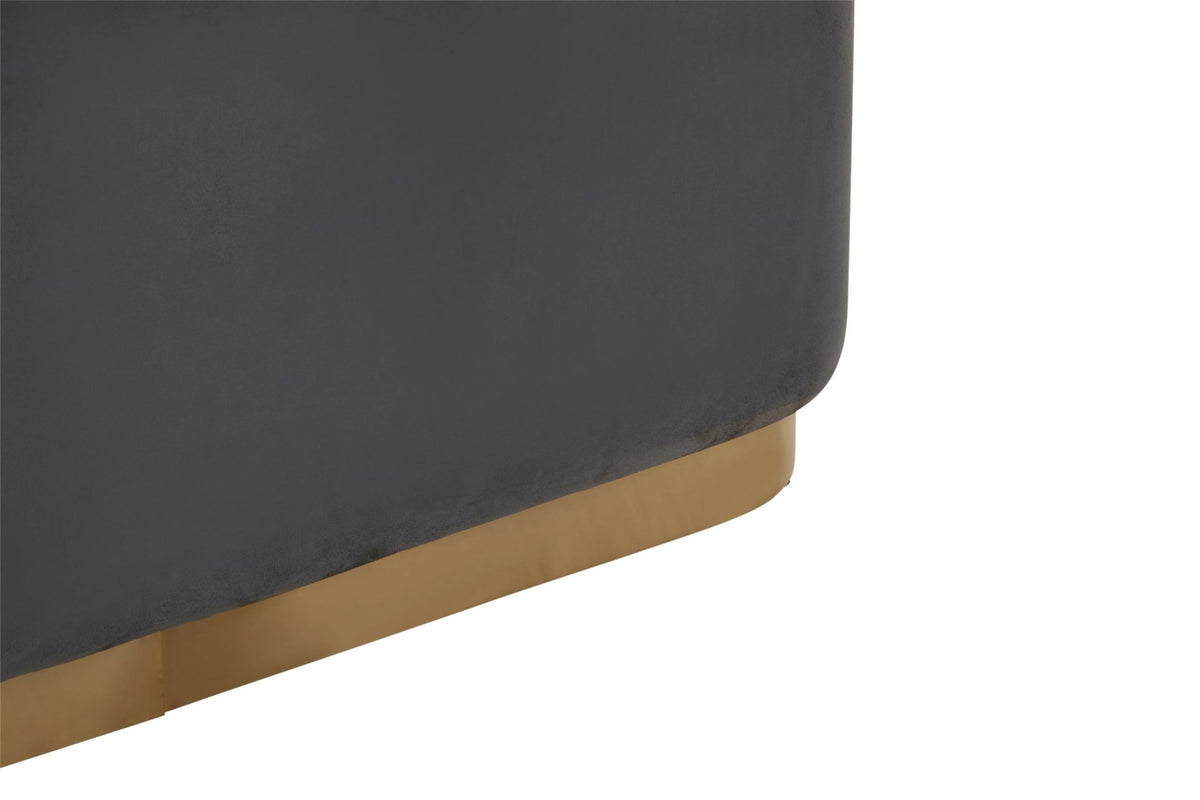 Battle Velvet Bench #colour_grey-gold