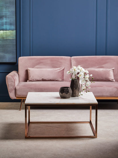 York Pink Velvet Sofa Bed
