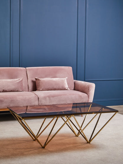 York Pink Velvet Sofa Bed