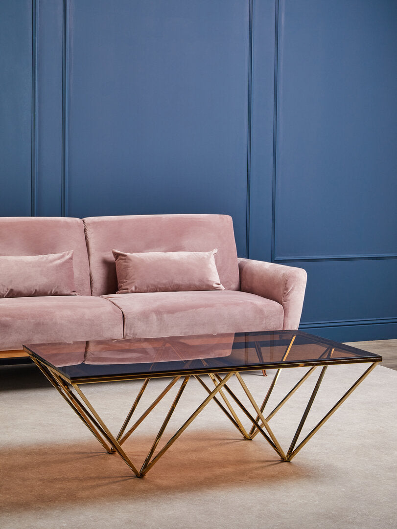 York Pink Velvet Sofa Bed