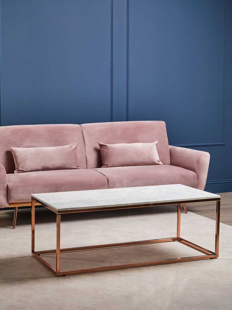 York Pink Velvet Sofa Bed
