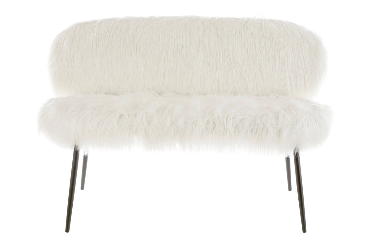 Emsworth Faux Fur Two Seater Sofa with Black Legs