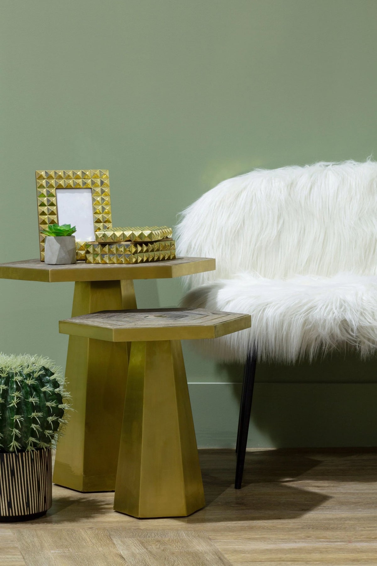 Emsworth Faux Fur Two Seater Sofa with Black Legs