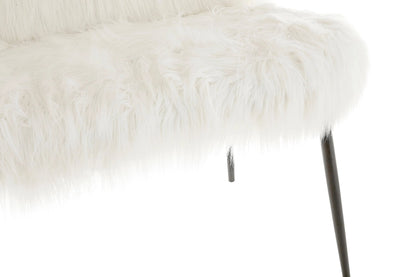 Emsworth Faux Fur Two Seater Sofa with Black Legs