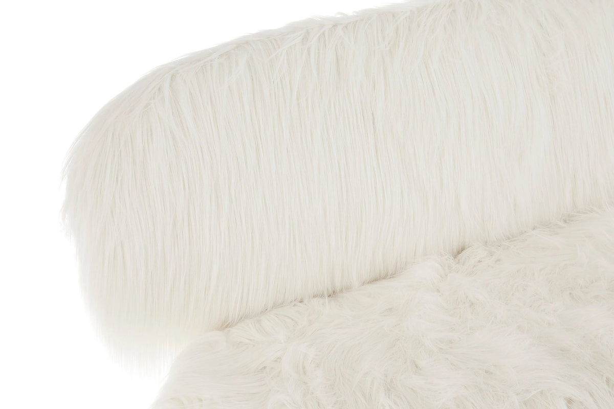 Emsworth Faux Fur Two Seater Sofa with Black Legs