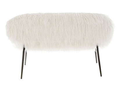 Emsworth Faux Fur Two Seater Sofa with Black Legs
