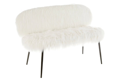 Emsworth Faux Fur Two Seater Sofa with Black Legs