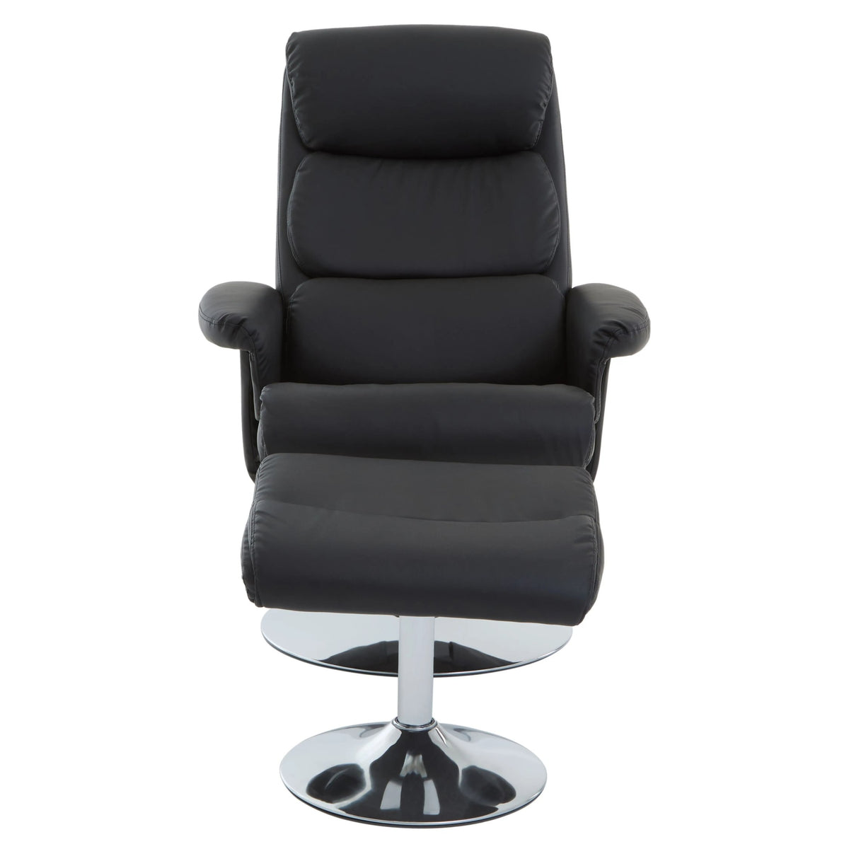 Nantwich Leather Effect Reclining Chair with Footstool 