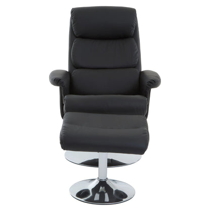 Nantwich Leather Effect Reclining Chair with Footstool 
