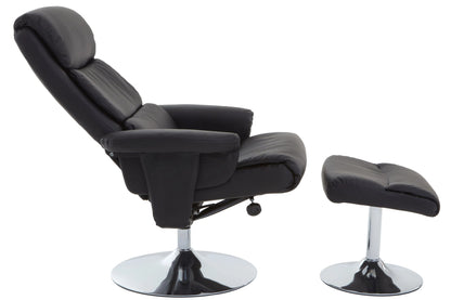 Nantwich Leather Effect Reclining Chair with Footstool 