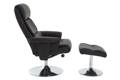 Nantwich Leather Effect Reclining Chair with Footstool 