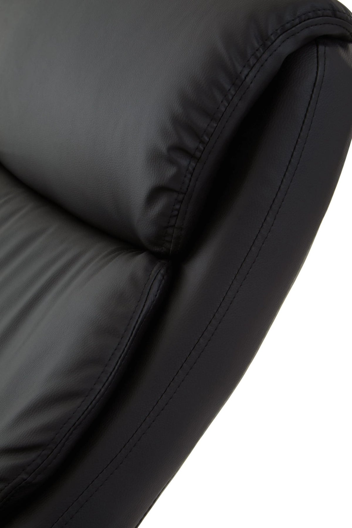 Nantwich Leather Effect Reclining Chair with Footstool #colour_black