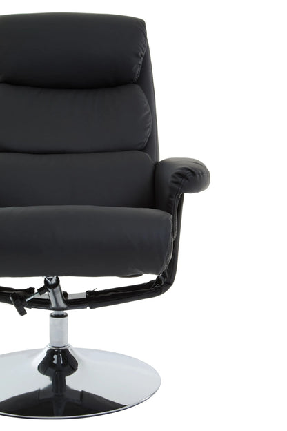 Nantwich Leather Effect Reclining Chair with Footstool 