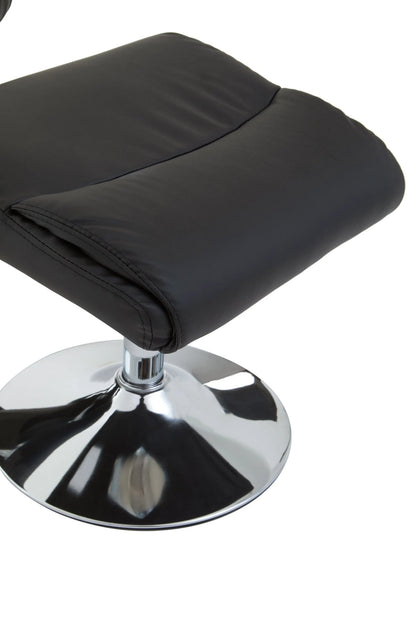 Nantwich Leather Effect Reclining Chair with Footstool 