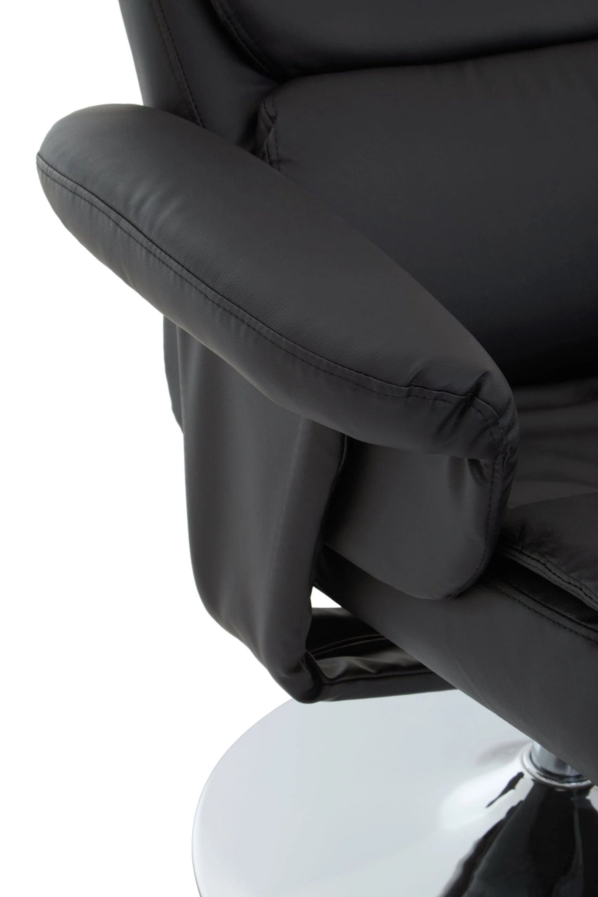 Nantwich Leather Effect Reclining Chair with Footstool 