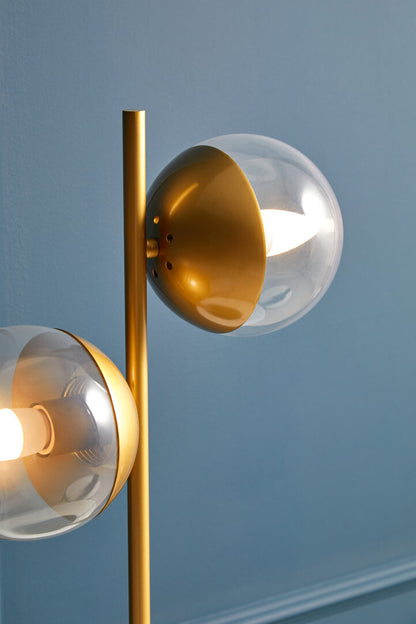 Siena Two Light Gold and Black Marble Table Lamp