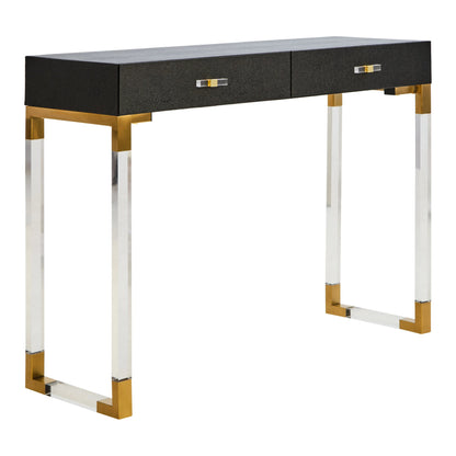 Ashbourne Black Shagreen Effect 2 Drawer Console Table